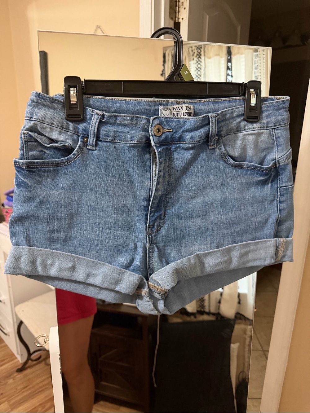 Wax Jean Light Wash Denim Roll-Cuff Shorts